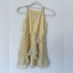 Knitworks Yellow Floral Dress Ruffle Accent Cute - Girls Size 8